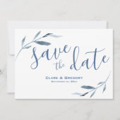 Hochzeitsfeiern mit weißer Blüte Save The Date (Vorderseite)