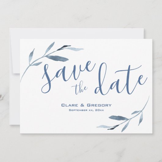 Hochzeitsfeiern mit weißer Blüte Save The Date (Vorderseite)