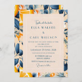 Hochzeitsfeiern mit Zitrusblumen Einladung (Vorne/Hinten)