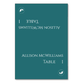 Hochzeitsfeiern Platzkarten-Vegetarier-Smaragd Grü Tischnummer