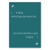Hochzeitsfeiern Platzkarten-Vegetarier-Smaragd Grü Tischnummer (Vorderseite)
