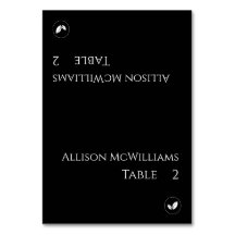 Hochzeitsfeiern Platzkarten-Vegetarisch-Schwarz un