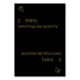 Hochzeitsfeiern Platzkarten-Vegetarisch-Schwarz un Tischnummer