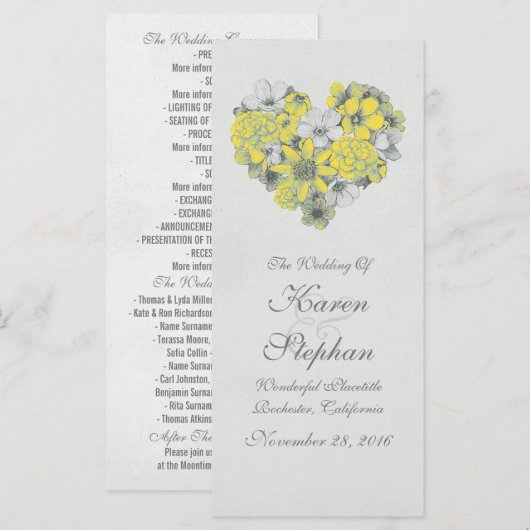 Hochzeitsfeiern Programm (Vorne/Hinten)