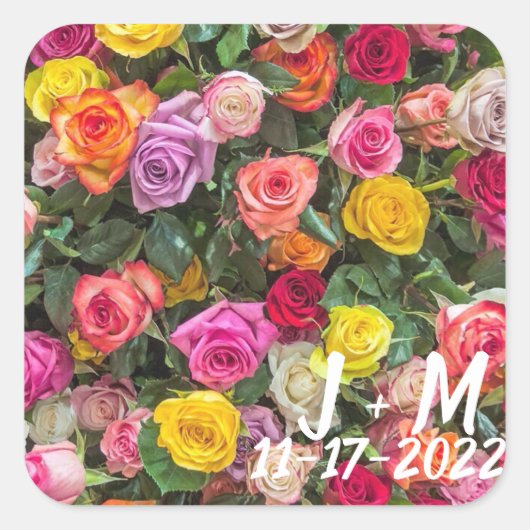 Hochzeitsfeiern Quadratischer Aufkleber (Vorderseite)