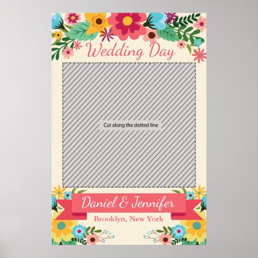 Hochzeitsfeierposter für den Foto-Stand Poster (Vorne)