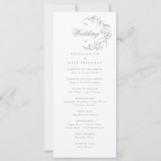 Hochzeitsfeierprogramm (Vorderseite)