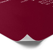 Hochzeitsfeierprogramm Burgundy Marsala Poster (Ecke)