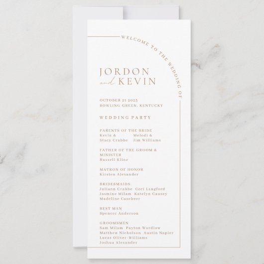 Hochzeitsfeierprogramm Einladung (Vorderseite)