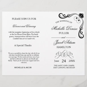 Hochzeitsfeierprogramm Elegante Herzen