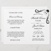 Hochzeitsfeierprogramm | Elegante Herzen (Vorne/Hinten)