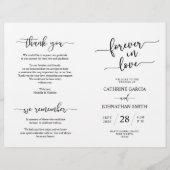 Hochzeitsfeierprogramm, elegantes Skript schwarz (Vorderseite)