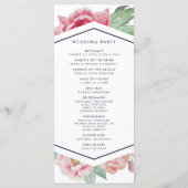 Hochzeitsfeierprogramm für antikes Peony Programm (Rückseite)