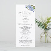 Hochzeitsfeierprogramm für Blauflora Programm (Stehend Vorderseite)