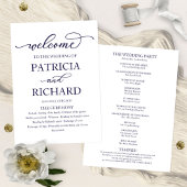 Hochzeitsfeierprogramm für Blaukalligrafie Programm