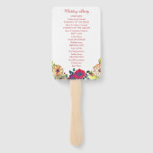 Hochzeitsfeierprogramm für das elegante florale La Fächer (Rückseite)