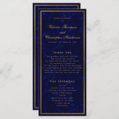 Hochzeitsfeierprogramm für die Marine Blue & Gold Programm (Vorne/Hinten)