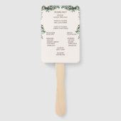 Hochzeitsfeierprogramm für Elegante Grünpflanzen Fächer (Rückseite)