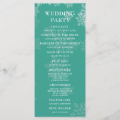 Hochzeitsfeierprogramm für Elegante Winter Programm (Rückseite)