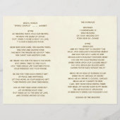 Hochzeitsfeierprogramm für Elfenbein (Rückseite)