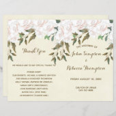 Hochzeitsfeierprogramm für Elfenbein (Vorne/Hinten)