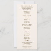 Hochzeitsfeierprogramm für Light Peach Monogram (Rückseite)