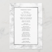 Hochzeitsfeierprogramm für moderne Marmorbäume Programm (Rückseite)