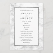 Hochzeitsfeierprogramm für moderne Marmorbäume Programm (Vorderseite)