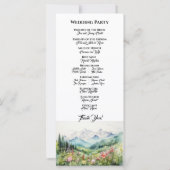 Hochzeitsfeierprogramm für Mountain & Wildblume (Rückseite)