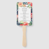 Hochzeitsfeierprogramm für Navy Blue Fall Floral Fächer (Rückseite)