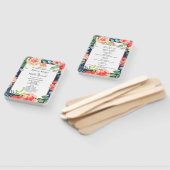 Hochzeitsfeierprogramm für Navy Blue Fall Floral Fächer (Non-assembled)