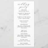 Hochzeitsfeierprogramm für Navy Blue Floral Programm (Rückseite)