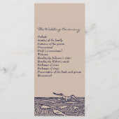 Hochzeitsfeierprogramm für Rustic Beach Ocean Wave Programm (Rückseite)