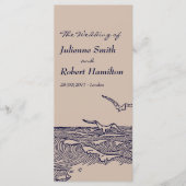 Hochzeitsfeierprogramm für Rustic Beach Ocean Wave Programm (Vorderseite)