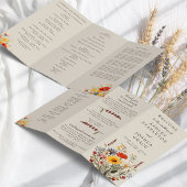 Hochzeitsfeierprogramm für rustikale Wildblume