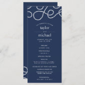 Hochzeitsfeierprogramm für Seetüchtige | Dunkelbla Programm (Vorne/Hinten)