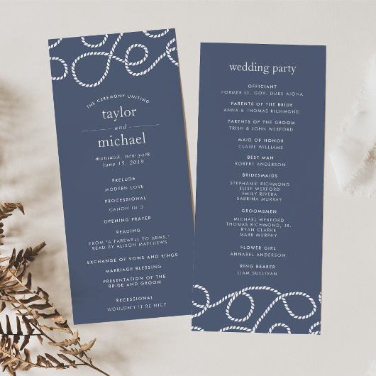 Hochzeitsfeierprogramm für Seetüchtige | Verspätun Programm