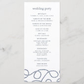 Hochzeitsfeierprogramm für Seetüchtige | Weiß Programm (Rückseite)