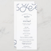 Hochzeitsfeierprogramm für Seetüchtige | Weiß Programm (Vorne/Hinten)