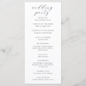 Hochzeitsfeierprogramm für Sonnenblumen Programm (Rückseite)