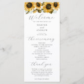 Hochzeitsfeierprogramm für Sonnenblumen Programm (Vorderseite)