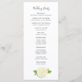 Hochzeitsfeierprogramm für Wasserfarben Programm (Rückseite)