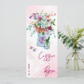 Hochzeitsfeierprogramm für Wasserfarben-Wildblume Einladung (Stehend Vorderseite)