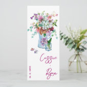 Hochzeitsfeierprogramm für Wasserfarben-Wildblume Einladung (Stehend Vorderseite)