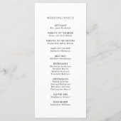 Hochzeitsfeierprogramm für Weißflorwasser Programm (Rückseite)