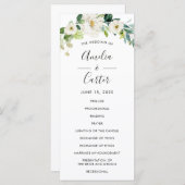 Hochzeitsfeierprogramm für Weißflorwasser Programm (Vorne/Hinten)