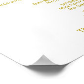 Hochzeitsfeierprogramm Goldkalligraphie Poster (Ecke)