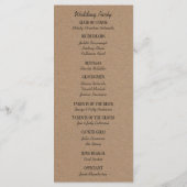 Hochzeitsfeierprogramm | Kraftpapier Programm (Rückseite)