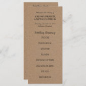 Hochzeitsfeierprogramm | Kraftpapier Programm (Vorne/Hinten)