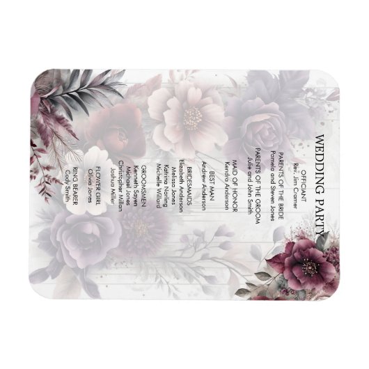 Hochzeitsfeierprogramm Magnet (Horizontal)